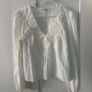 Elegant White V-Neck Blouse